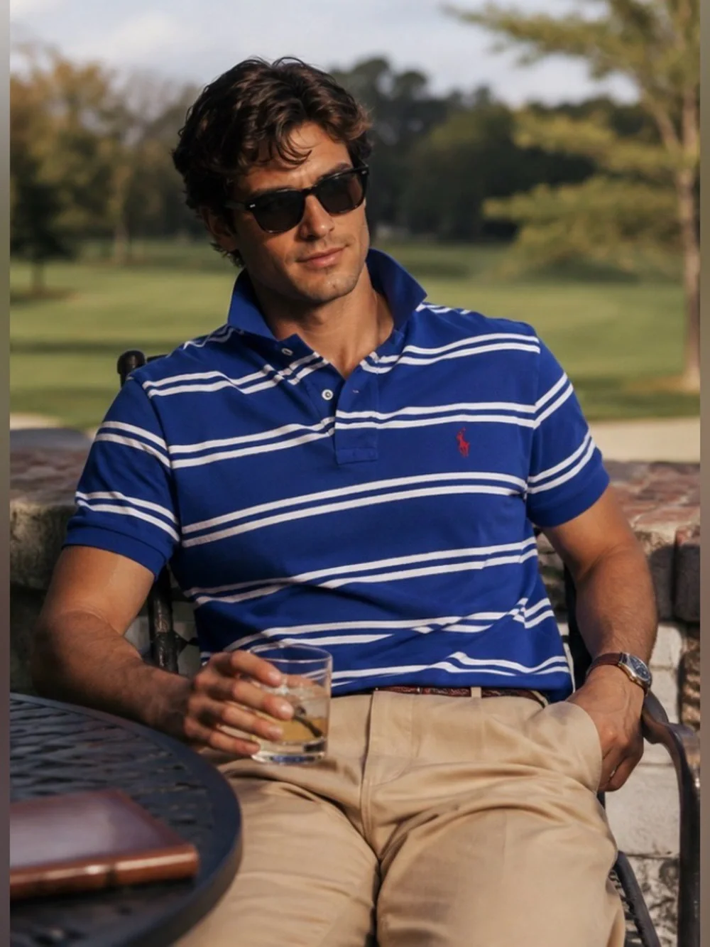 Ralph Lauren Preppy Old Money Country Club Striped Polo Shirt